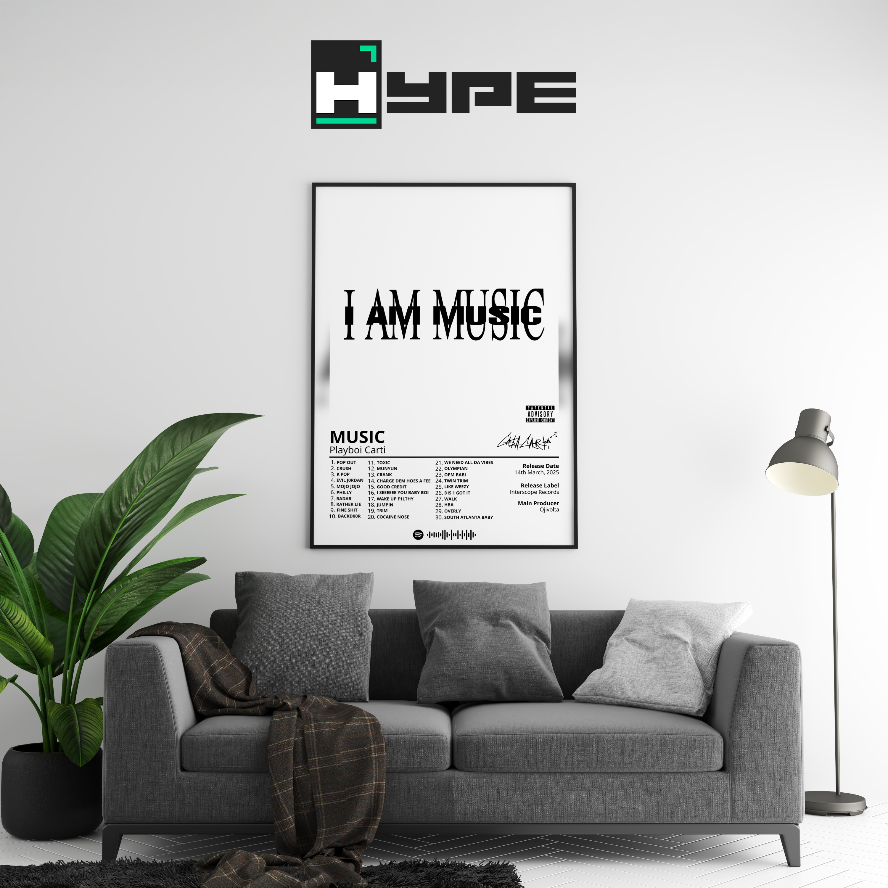 Playboi Carti 'MUSIC' Album Poster