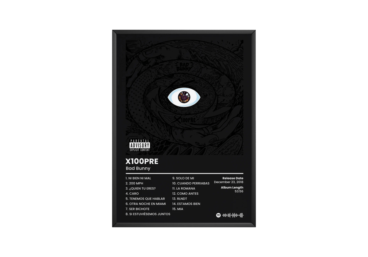 Bad Bunny 'X100PRE' Album Poster - Posters, Prints & Wall Art | HYPE Posters