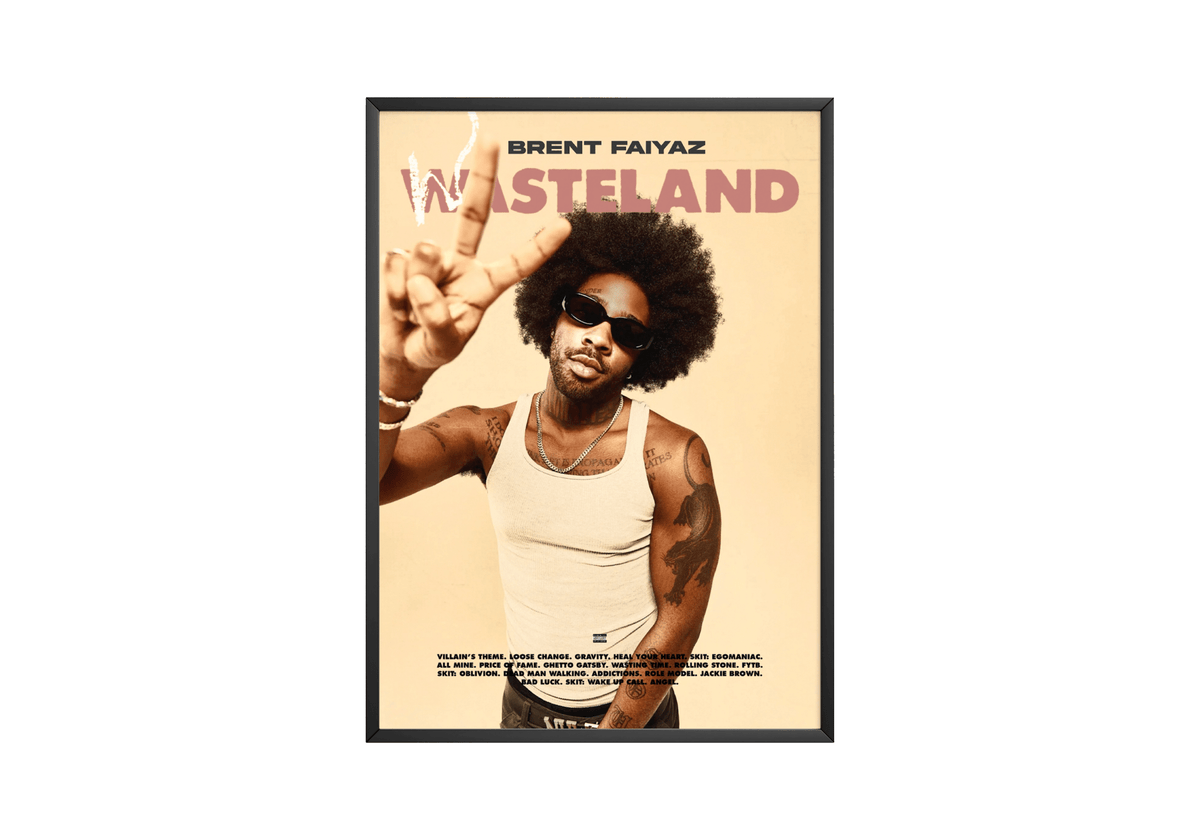 Brent Faiyaz 'Wasteland' Tracklist Poster - Posters, Prints & Wall Art | HYPE Posters