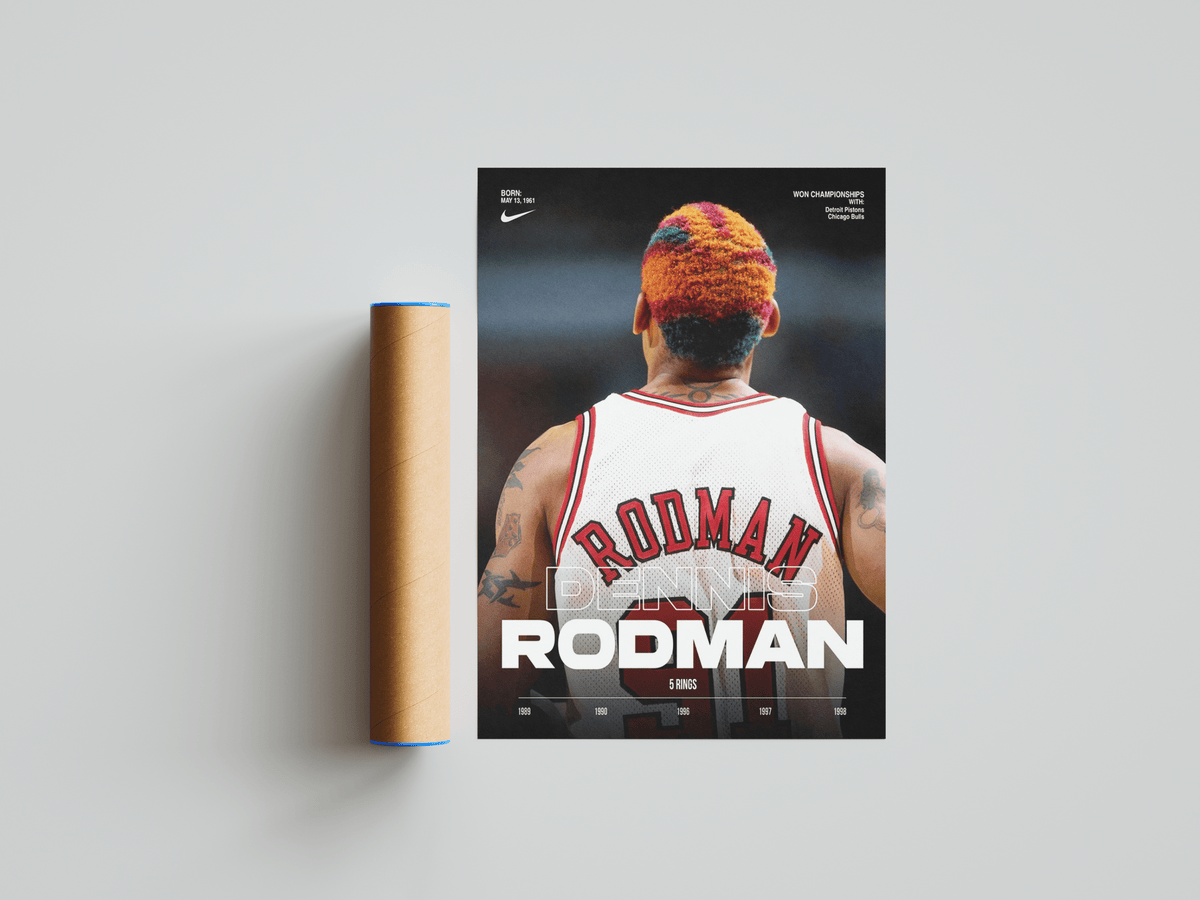 Dennis Rodman 5 Rings Poster - Posters, Prints & Wall Art | HYPE Posters