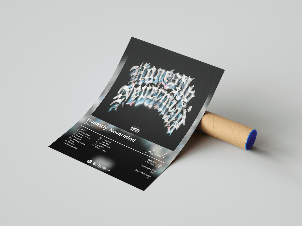 Drake 'Honestly, Nevermind' Album Poster - Posters, Prints & Wall Art | HYPE Posters