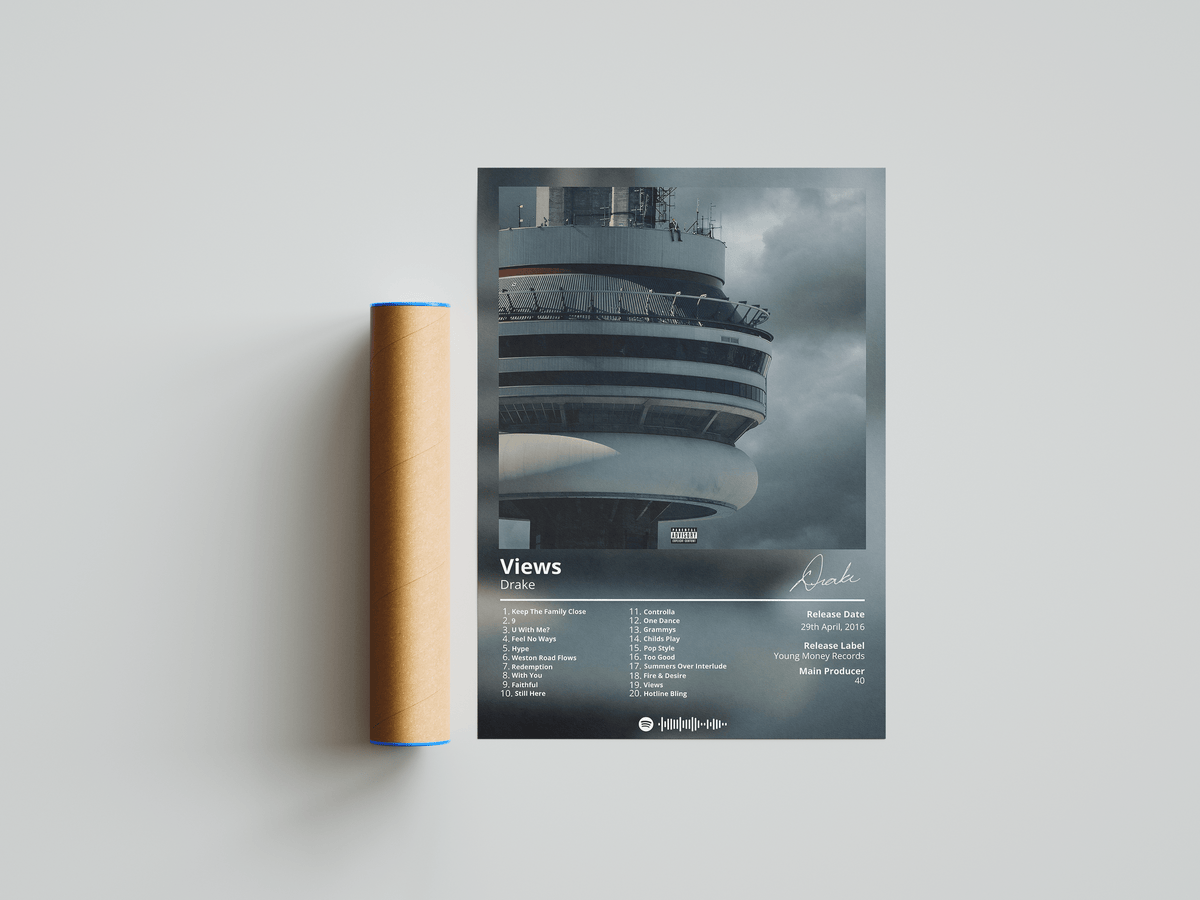 Drake 'Views' Album Poster - Posters, Prints & Wall Art | HYPE Posters