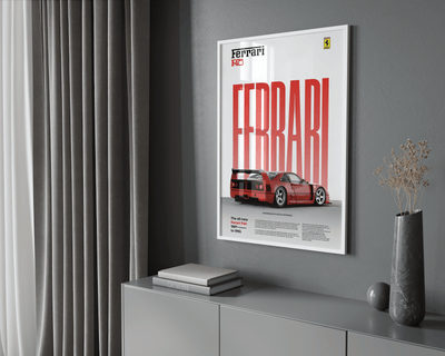 Ferrari F40 Classic Series Poster - Posters, Prints & Wall Art | HYPE Posters