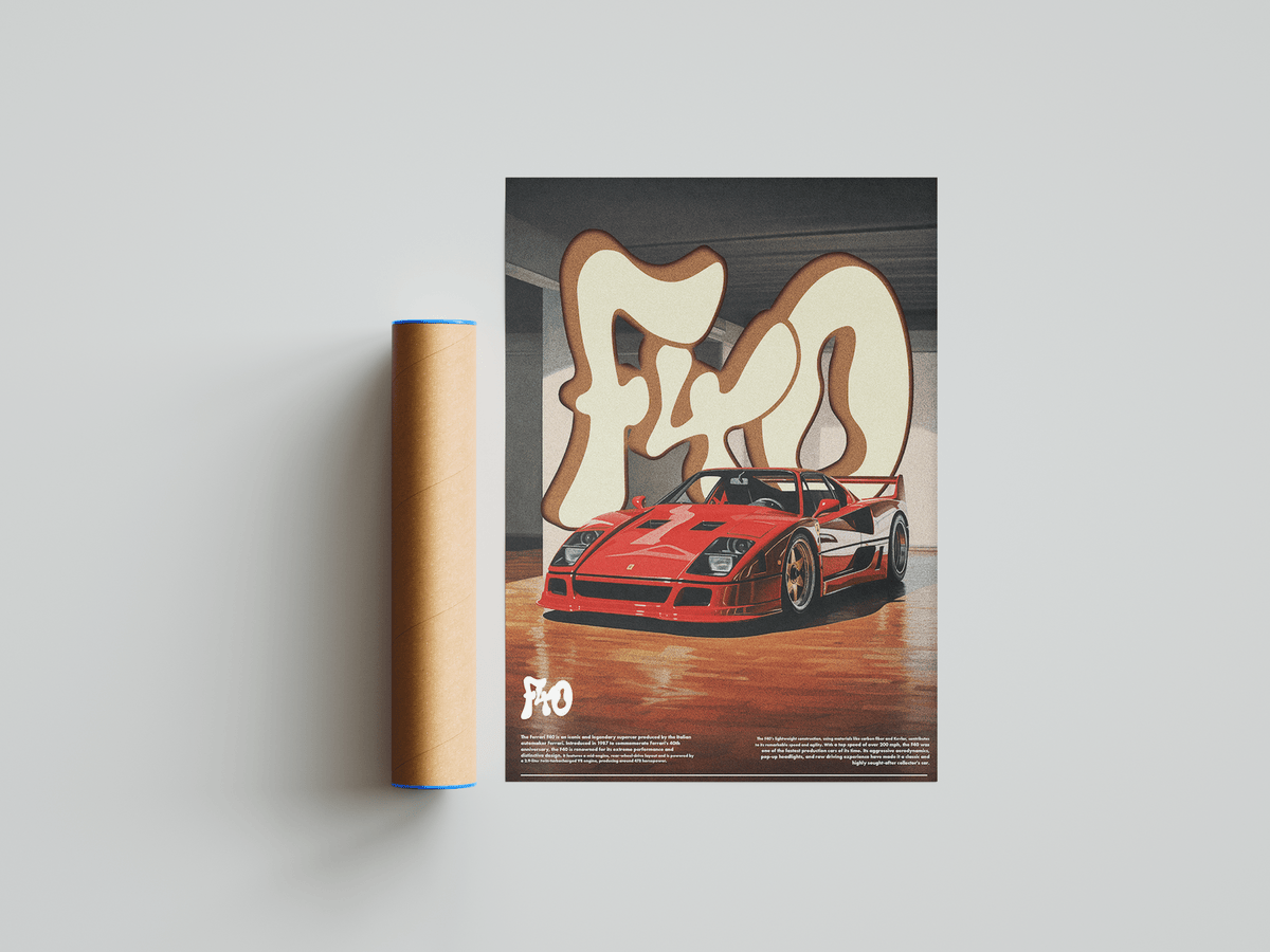 Ferrari F40 Poster - Posters, Prints & Wall Art | HYPE Posters