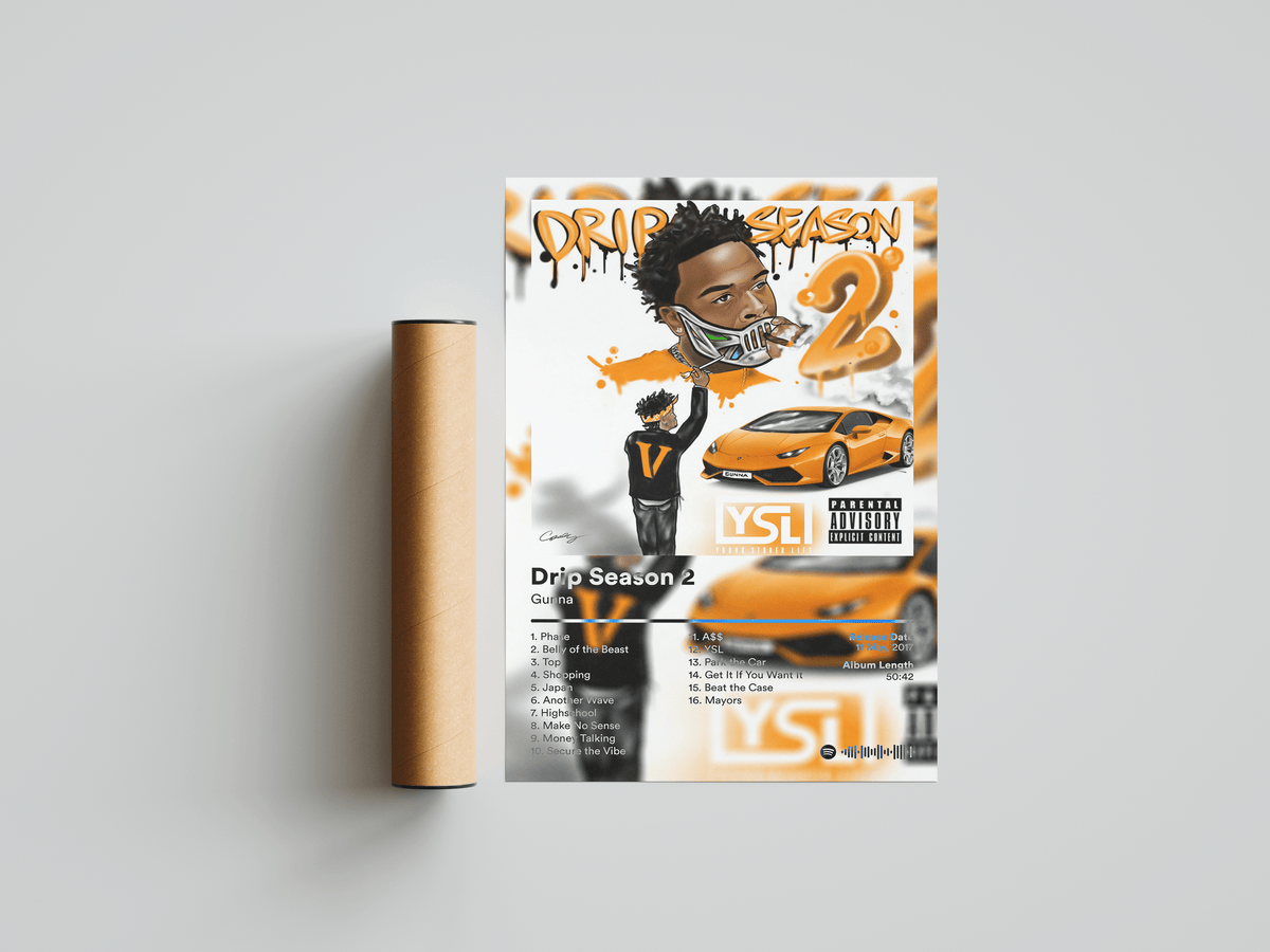 Gunna 'Drip Season 2' Album Poster - Posters, Prints & Wall Art | HYPE Posters