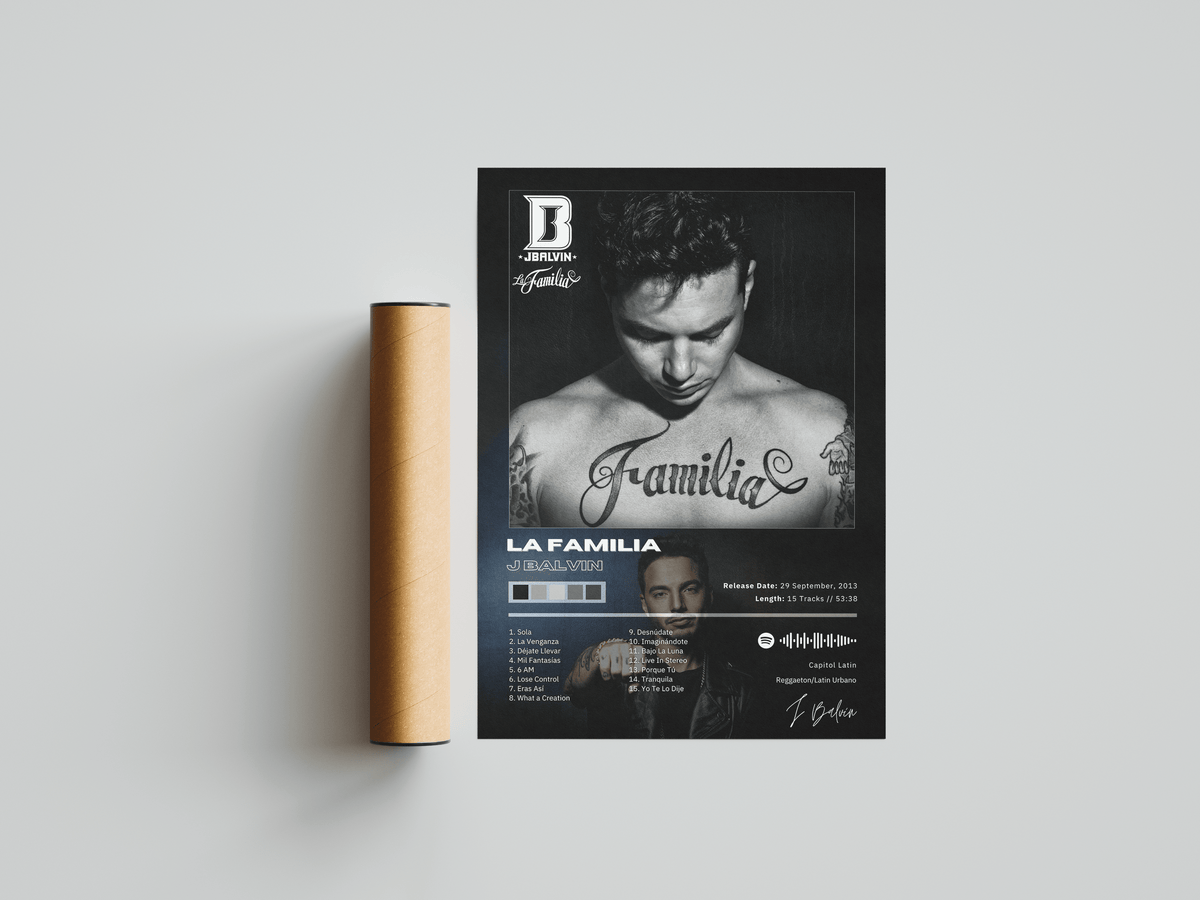 J Balvin 'La Familia' Album Poster - Posters, Prints & Wall Art | HYPE Posters