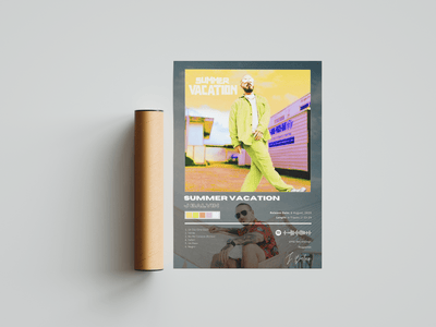 J Balvin 'Summer Vacation' Album Poster - Posters, Prints & Wall Art | HYPE Posters
