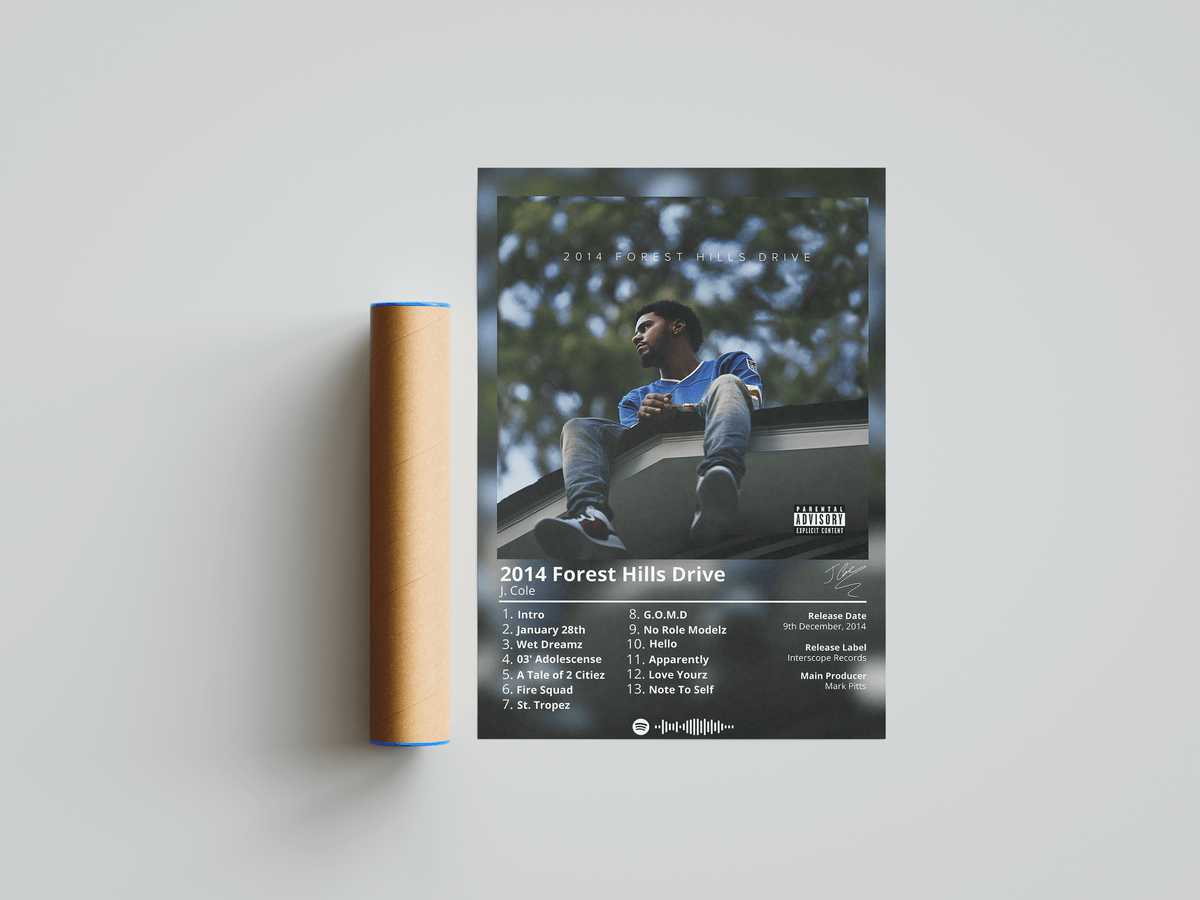 J Cole '2014 Forest Hills Drive' Album Poster - Posters, Prints & Wall Art | HYPE Posters