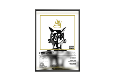 J Cole 'Born Sinner' Album Poster - Posters, Prints & Wall Art | HYPE Posters