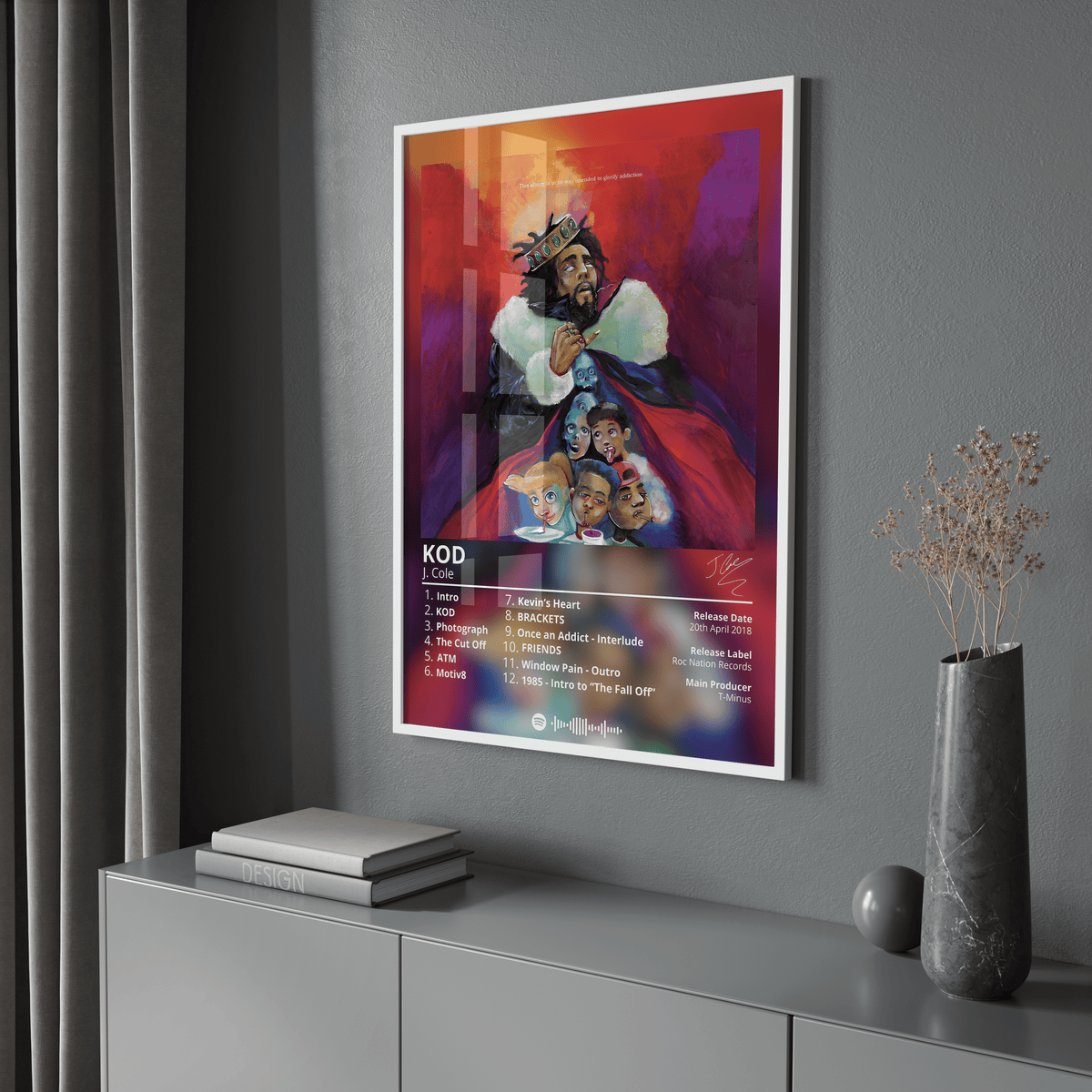 J Cole 'KOD' Album Poster - Posters, Prints & Wall Art | HYPE Posters