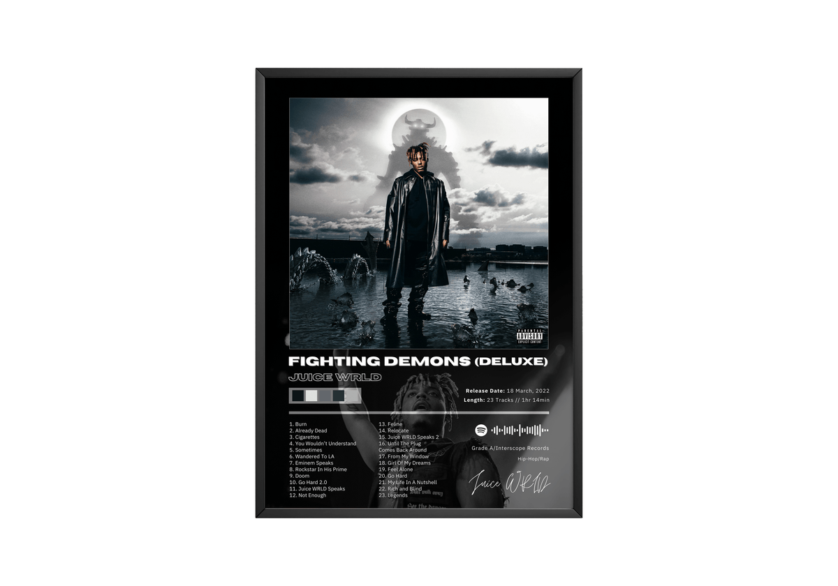 Juice WRLD 'Fighting Demons (Deluxe)' Album Poster - Posters, Prints & Wall Art | HYPE Posters