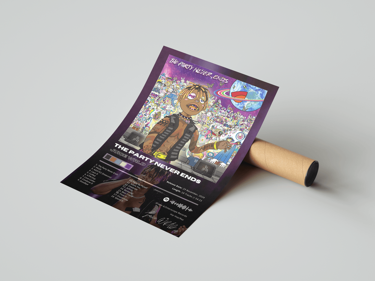 Juice WRLD 'The Party Never Ends' Album Poster - Posters, Prints & Wall Art | HYPE Posters
