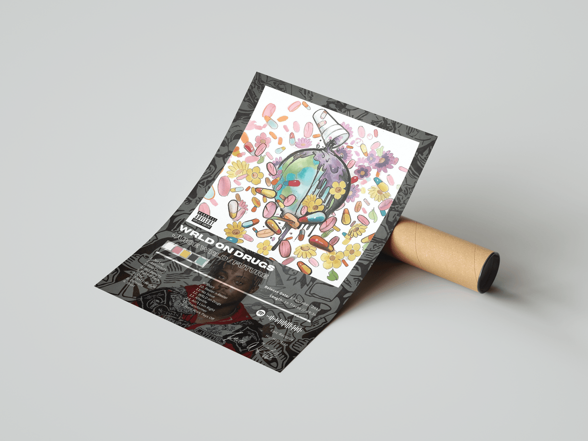 Juice WRLD 'WRLD On Drugs' Album Poster - Posters, Prints & Wall Art | HYPE Posters