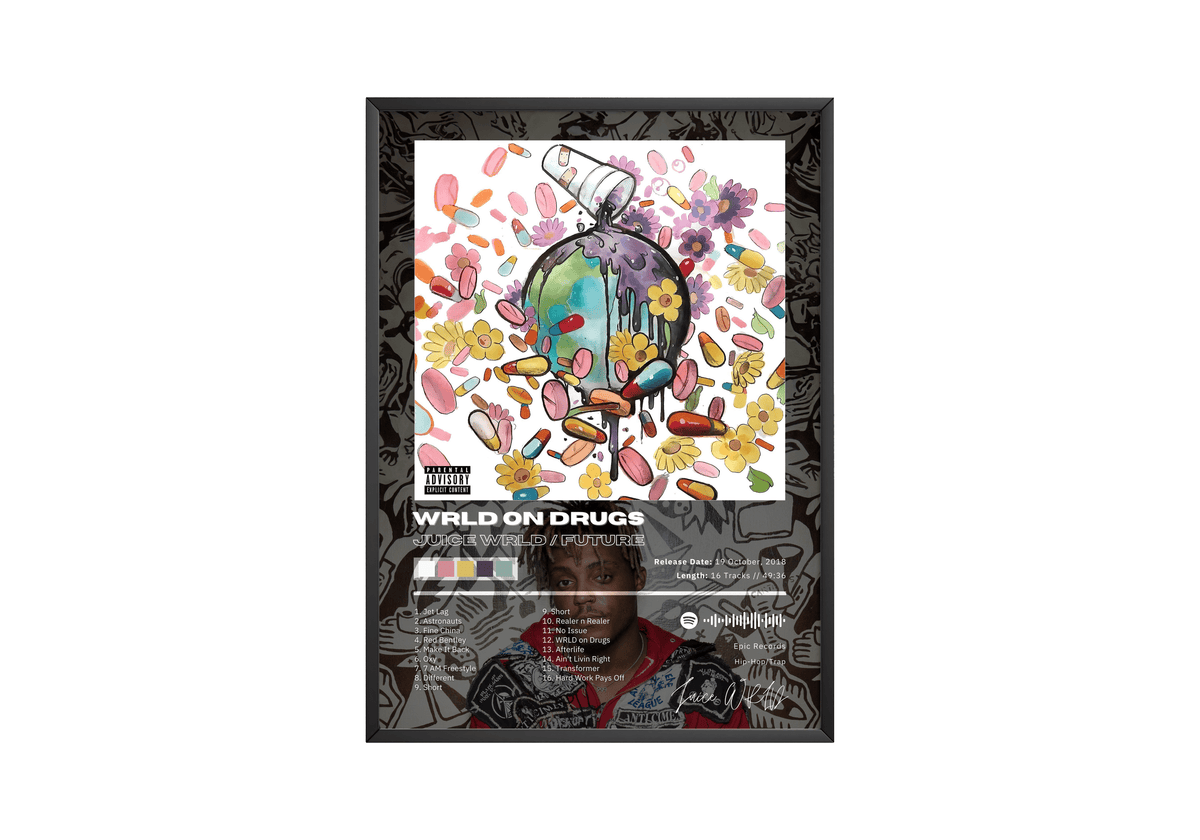 Juice WRLD 'WRLD On Drugs' Album Poster - Posters, Prints & Wall Art | HYPE Posters