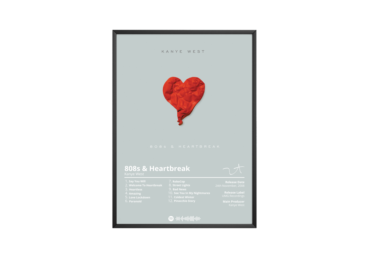 Kanye West '808s & Heartbreak' Album Poster - Posters, Prints & Wall Art | HYPE Posters