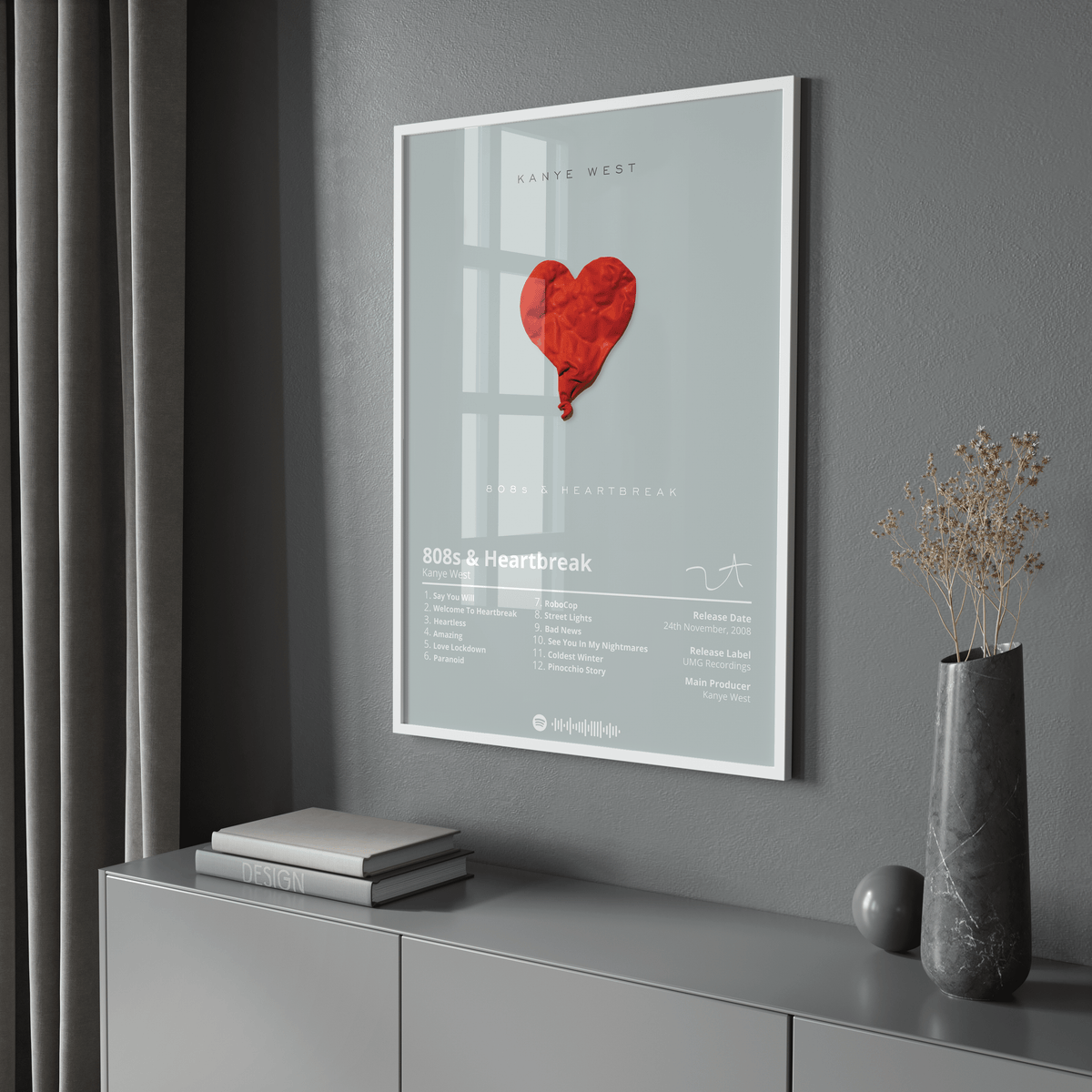 Kanye West '808s & Heartbreak' Album Poster - Posters, Prints & Wall Art | HYPE Posters