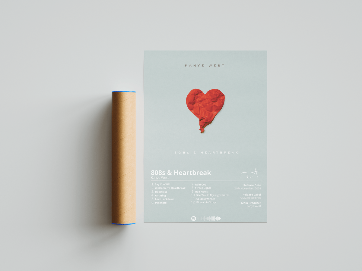 Kanye West '808s & Heartbreak' Album Poster - Posters, Prints & Wall Art | HYPE Posters
