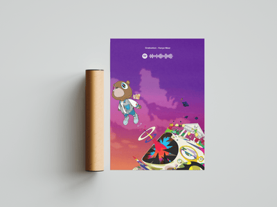 Kanye West 'Graduation' Spotify Poster - Posters, Prints & Wall Art | HYPE Posters