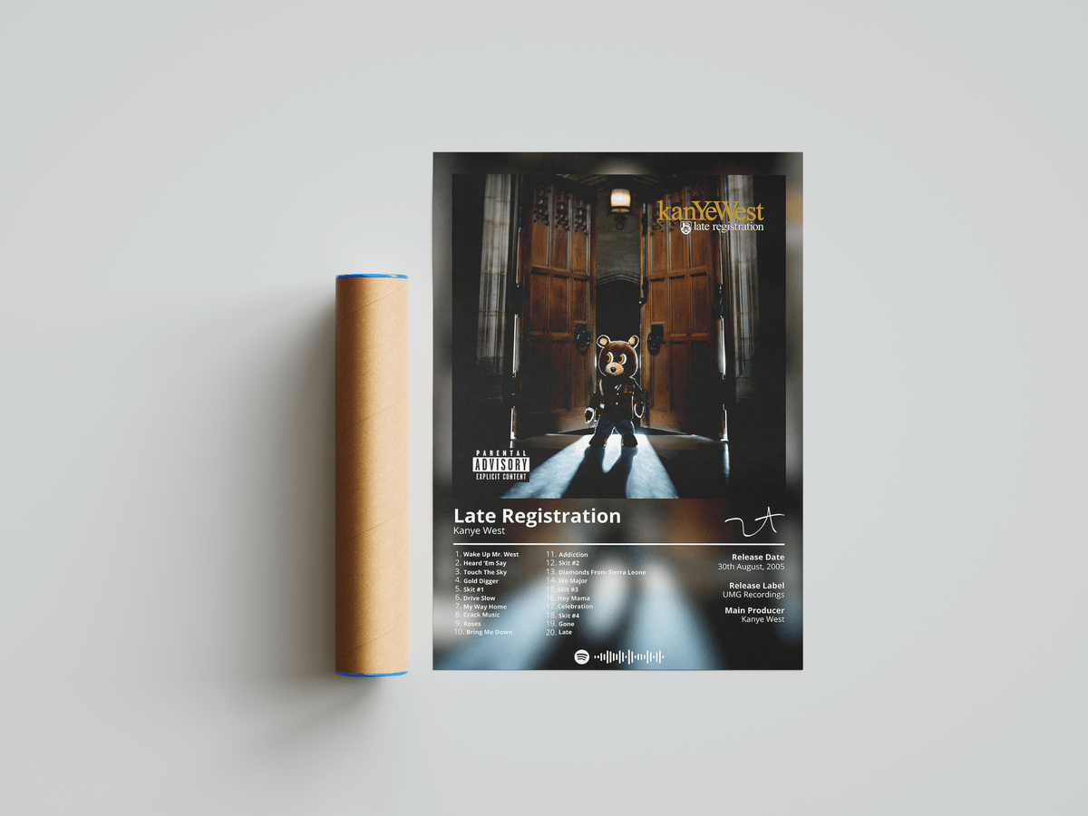 Kanye West 'Late Registration' Album Poster - Posters, Prints & Wall Art | HYPE Posters