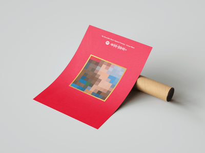 Kanye West 'My Beautiful Dark Twisted Fantasy' Spotify Poster - Posters, Prints & Wall Art | HYPE Posters