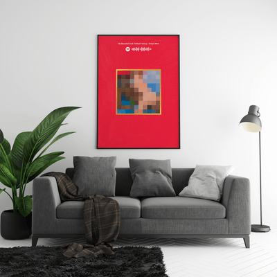 Kanye West 'My Beautiful Dark Twisted Fantasy' Spotify Poster - Posters, Prints & Wall Art | HYPE Posters