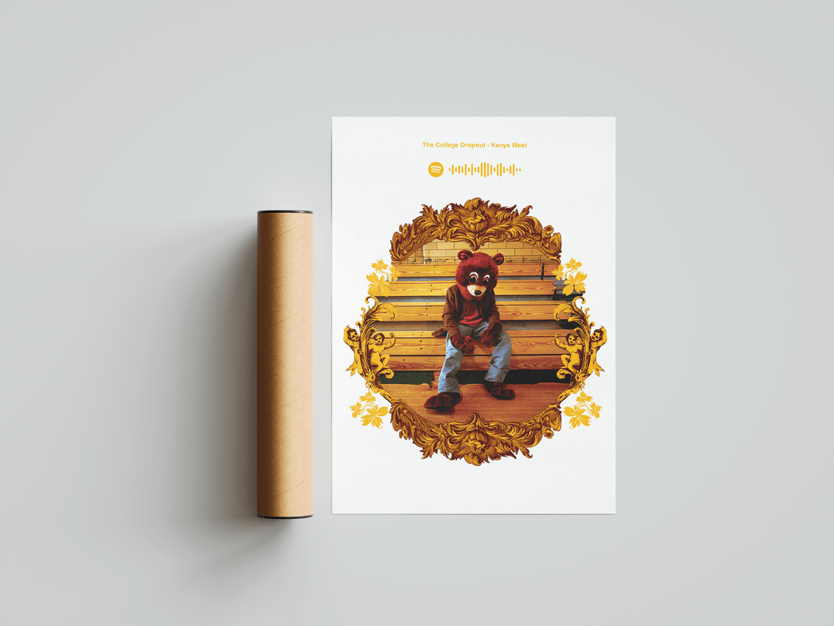 Kanye West 'The College Dropout' Spotify Poster - Posters, Prints & Wall Art | HYPE Posters