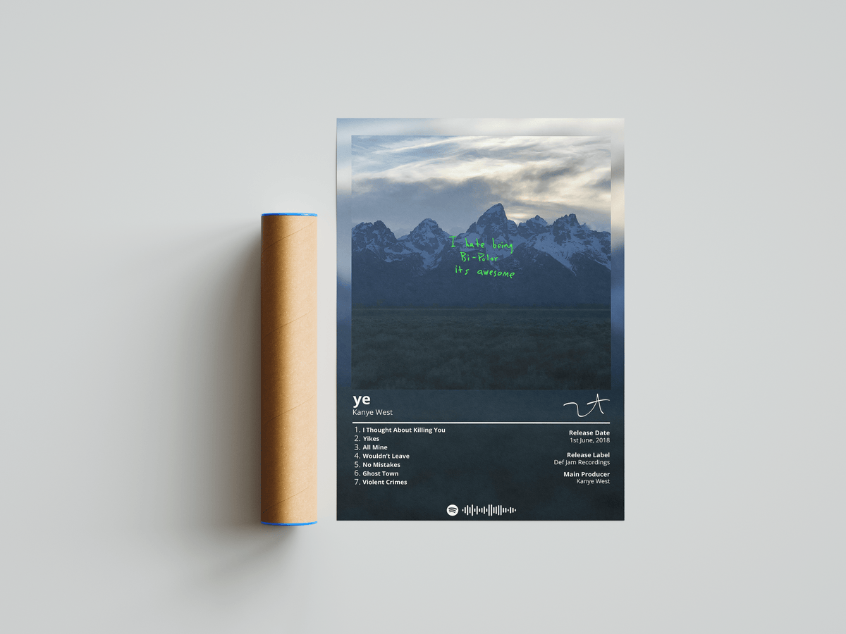 Kanye West 'Ye' Album Poster - Posters, Prints & Wall Art | HYPE Posters