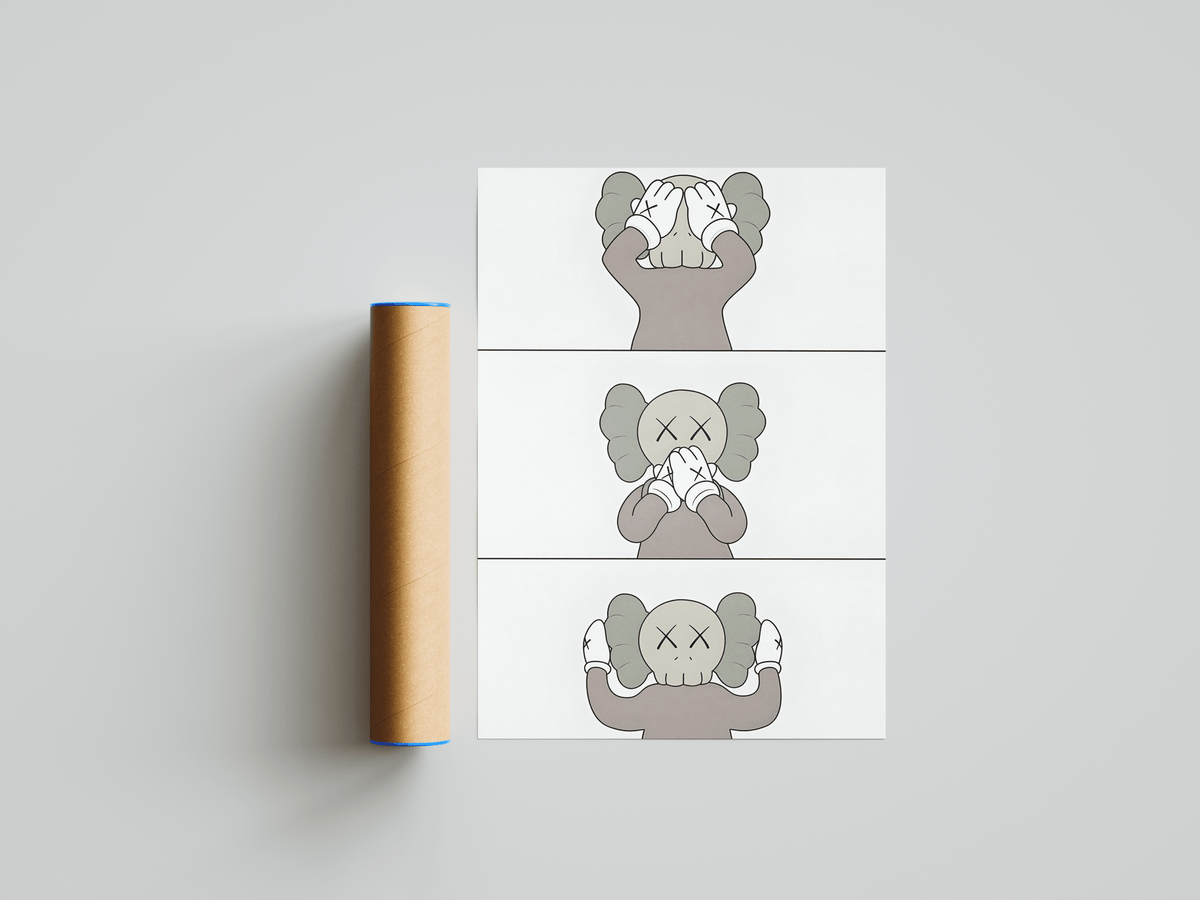 Kaws - See Speak Hear No Evil Poster - Posters, Prints & Wall Art | HYPE Posters