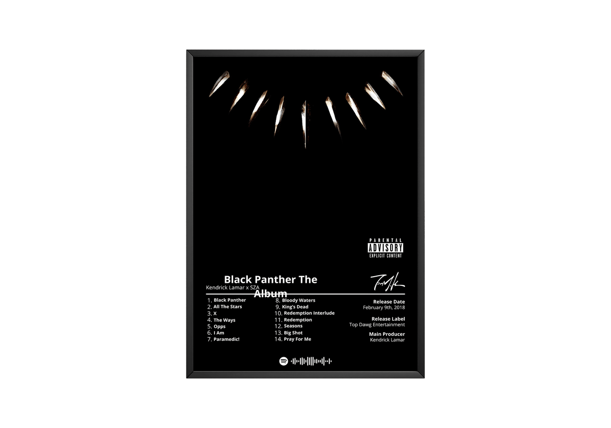 Kendrick Lamar 'Black Panther' Album Poster - Posters, Prints & Wall Art | HYPE Posters