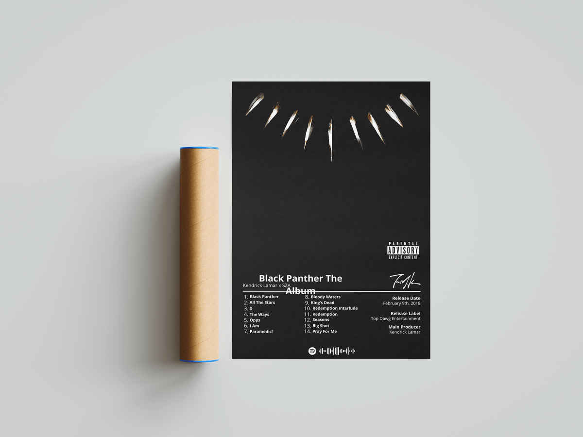 Kendrick Lamar 'Black Panther' Album Poster - Posters, Prints & Wall Art | HYPE Posters