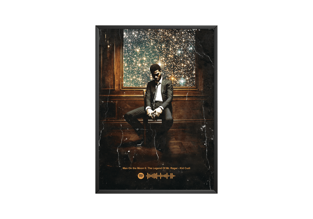 Kid Cudi 'Man On The Moon II: The Legend Of Mr. Rager' Spotify Poster - Posters, Prints & Wall Art | HYPE Posters