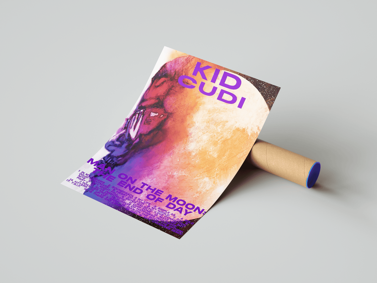Kid Cudi 'Man On The Moon' OG Poster - Posters, Prints & Wall Art | HYPE Posters