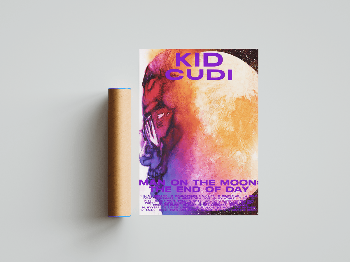 Kid Cudi 'Man On The Moon' OG Poster - Posters, Prints & Wall Art | HYPE Posters