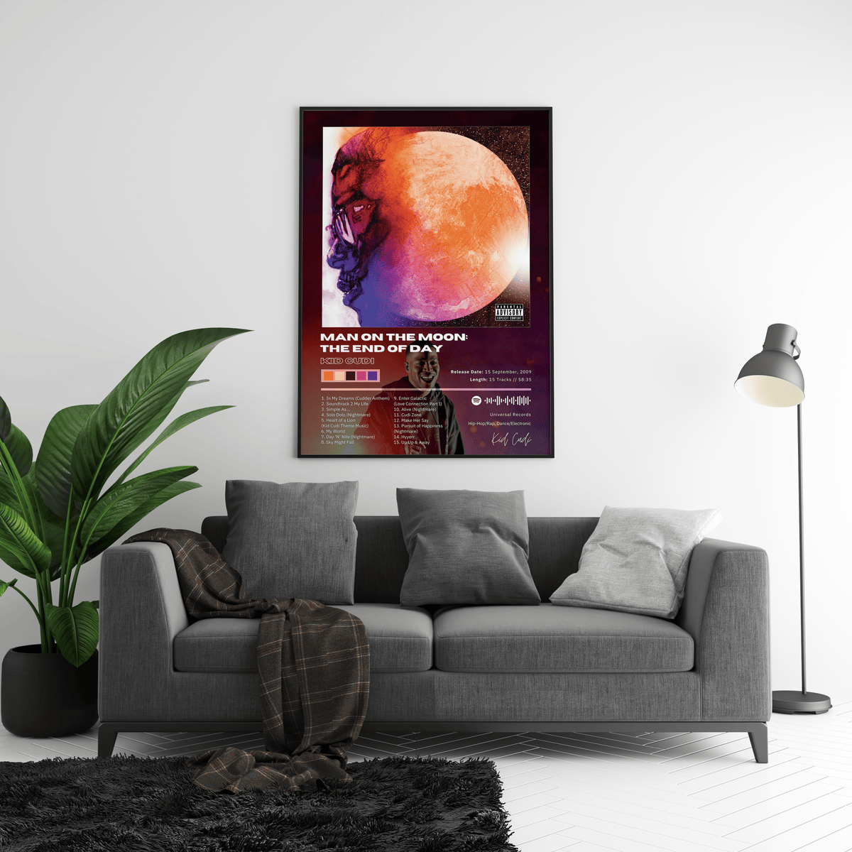 Kid Cudi 'Man On The Moon: The End Of Day' Album Poster - Posters, Prints & Wall Art | HYPE Posters