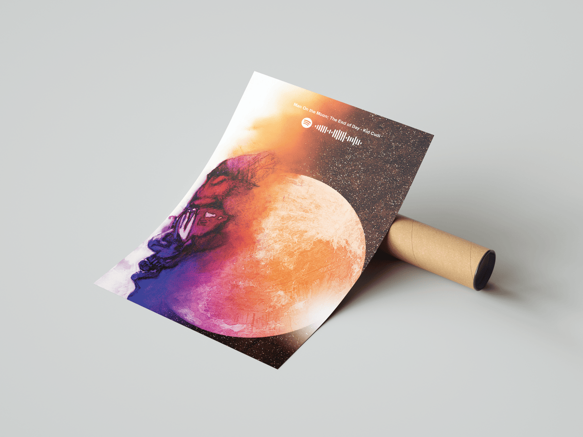 Kid Cudi 'Man On The Moon: The End Of Day' Spotify Poster - Posters, Prints & Wall Art | HYPE Posters
