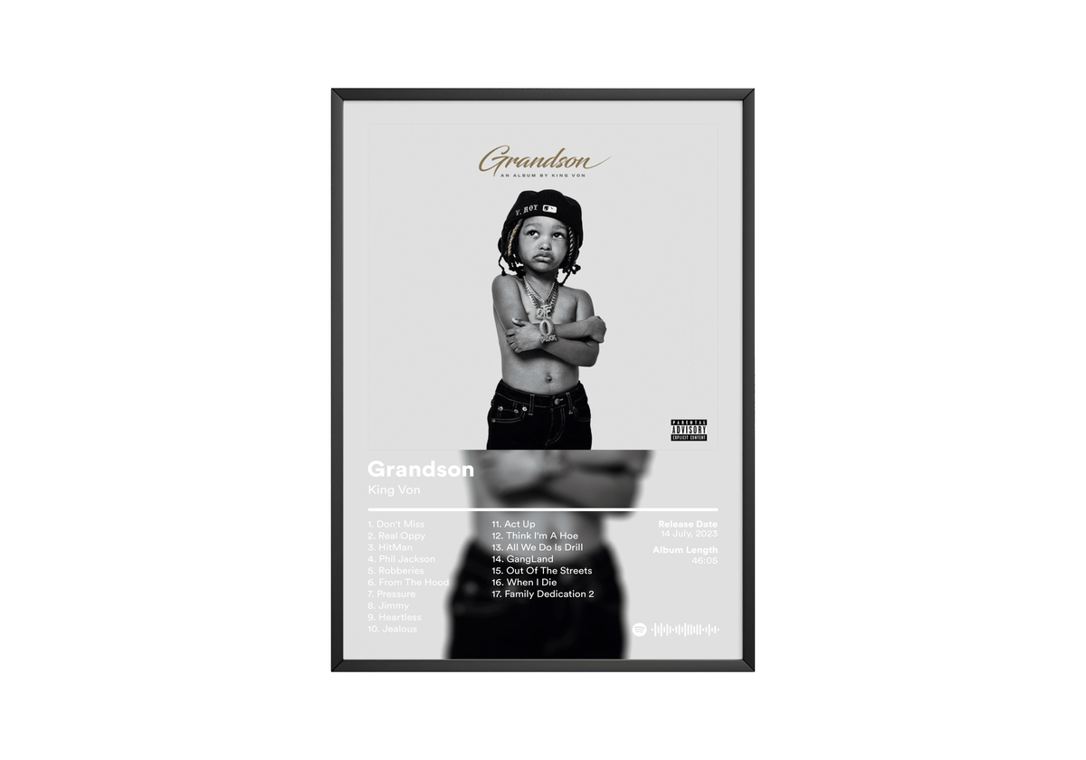 King Von 'Grandson' Album Poster - Posters, Prints & Wall Art | HYPE Posters
