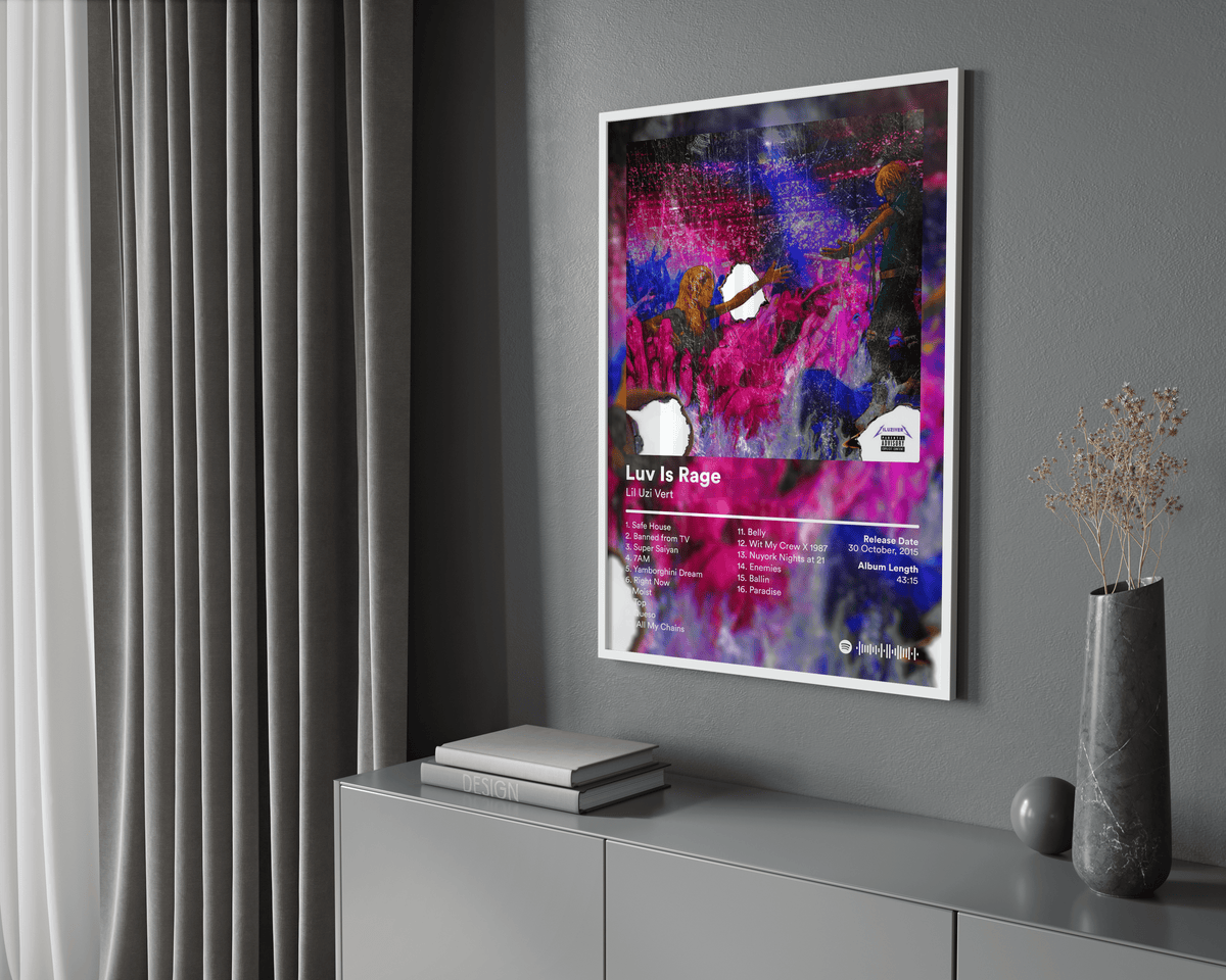 Lil Uzi Vert 'Luv Is Rage' Album Poster - Posters, Prints & Wall Art | HYPE Posters