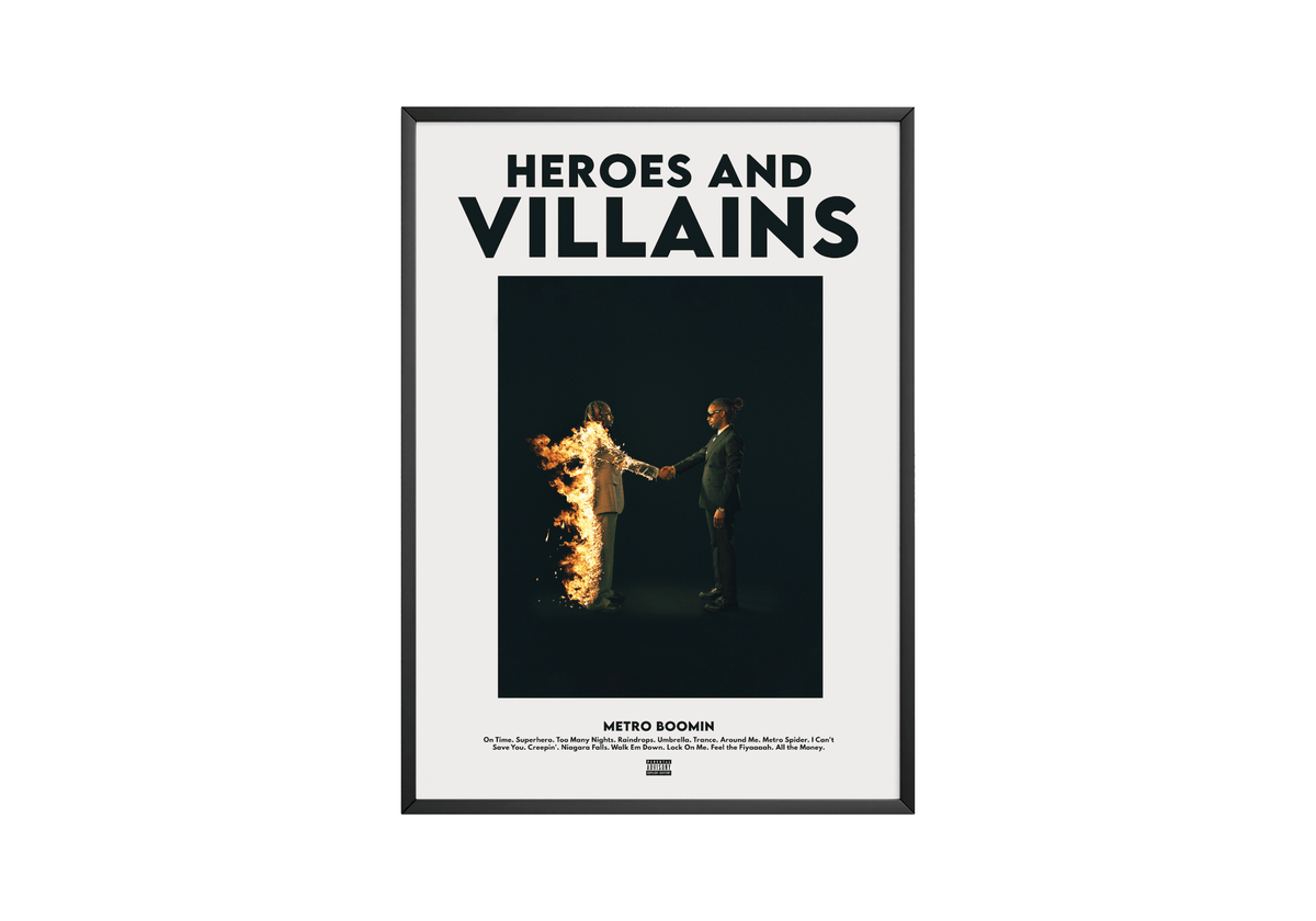 Metro Boomin 'Heroes & Villains' V2 Poster - Posters, Prints & Wall Art | HYPE Posters