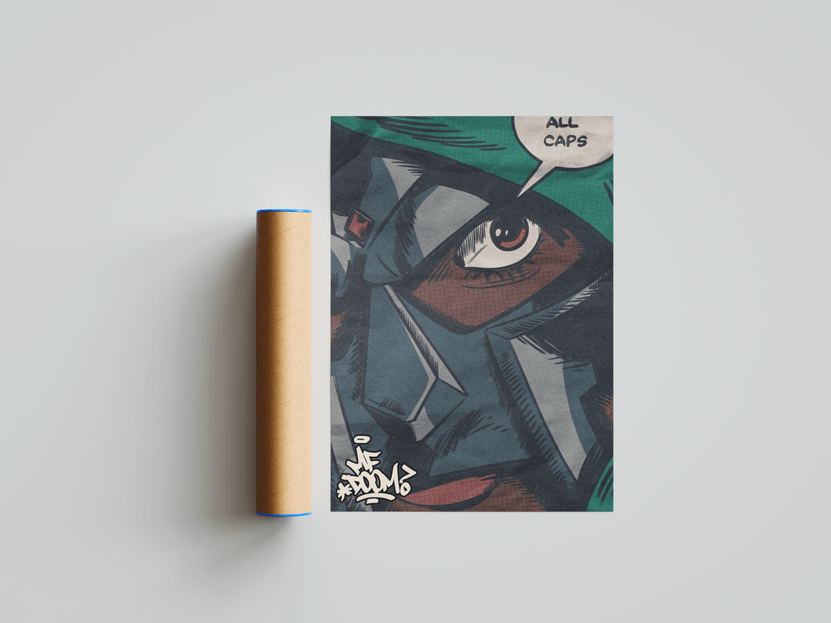 MF Doom 'All Caps' Poster - Posters, Prints & Wall Art | HYPE Posters
