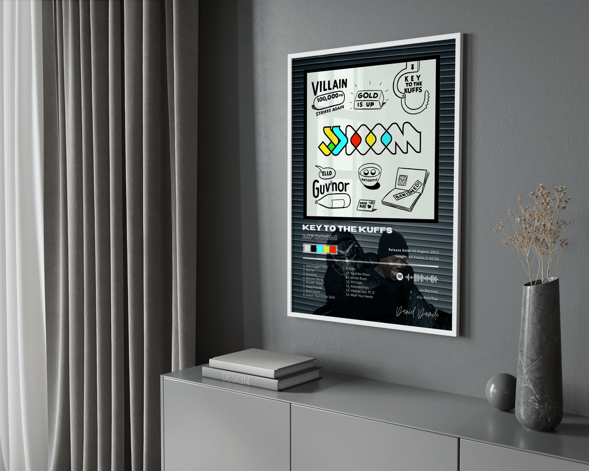 MF DOOM 'Key To The Cuffs' Album Poster - Posters, Prints & Wall Art | HYPE Posters
