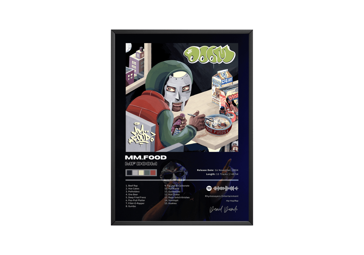 MF DOOM 'Mm..Food' Album Poster - Posters, Prints & Wall Art | HYPE Posters