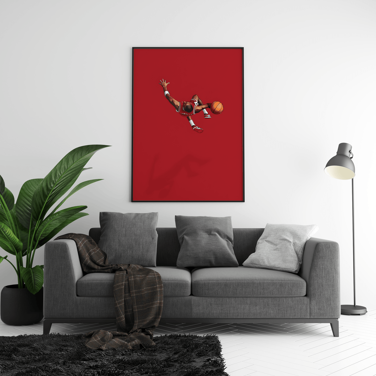 Michael Jordan Red Minimalist Poster - Posters, Prints & Wall Art | HYPE Posters