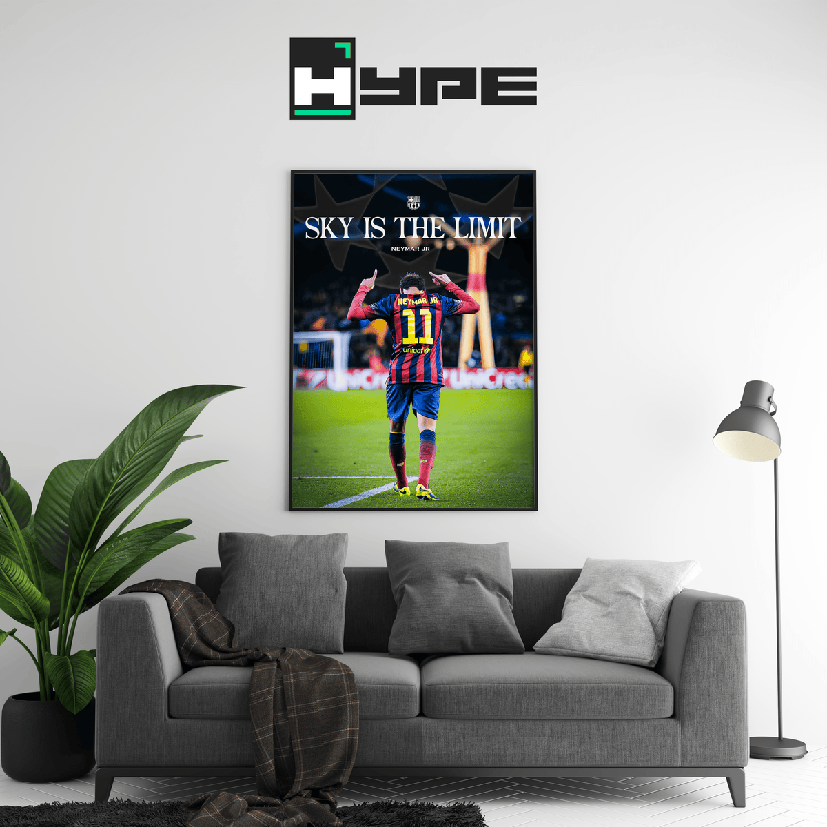 Neymar Jr 'Sky Is The Limit' Poster - Posters, Prints & Wall Art | HYPE Posters