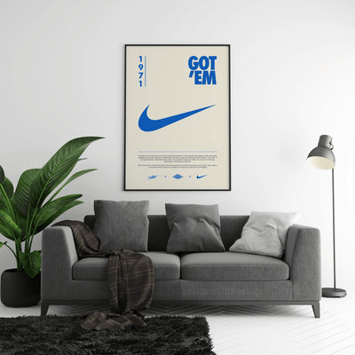 Nike Origins Blue Beige Poster - Posters, Prints & Wall Art | HYPE Posters