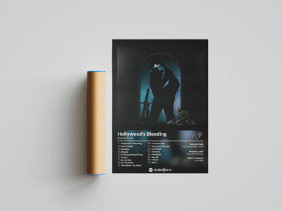 Post Malone 'Hollywood's Bleeding' Album Poster - Posters, Prints & Wall Art | HYPE Posters