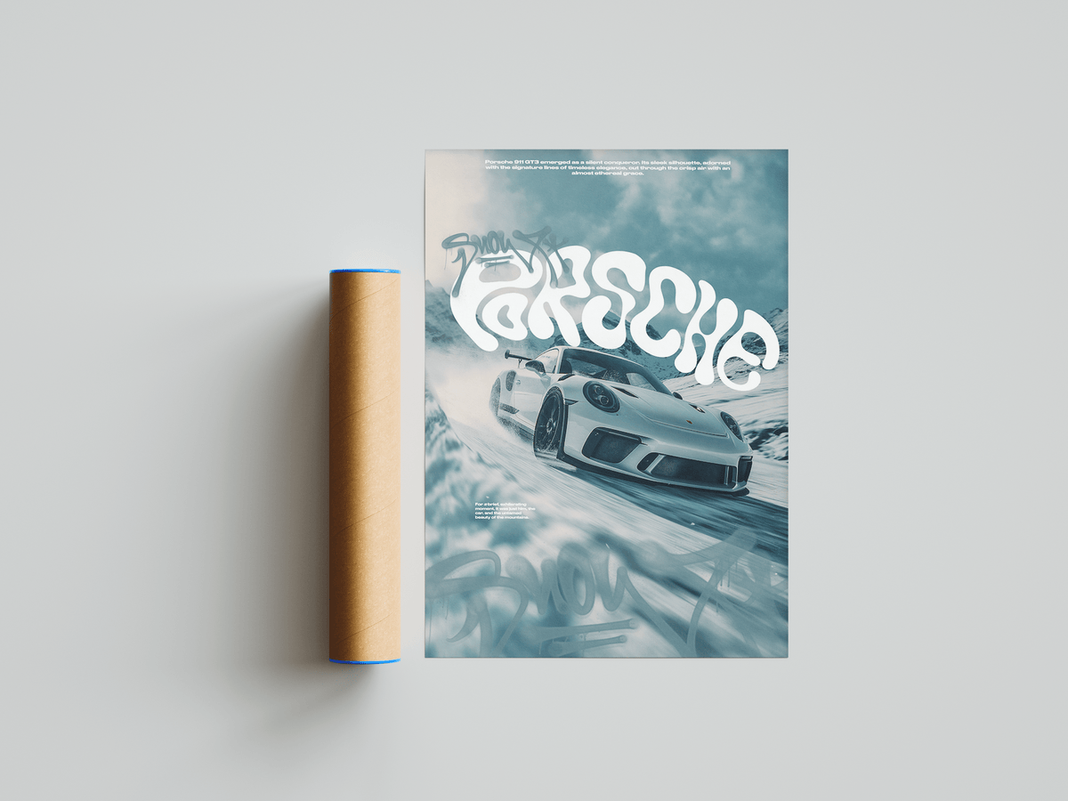Snowy Porsche 911 GT3 Poster - Posters, Prints & Wall Art | HYPE Posters