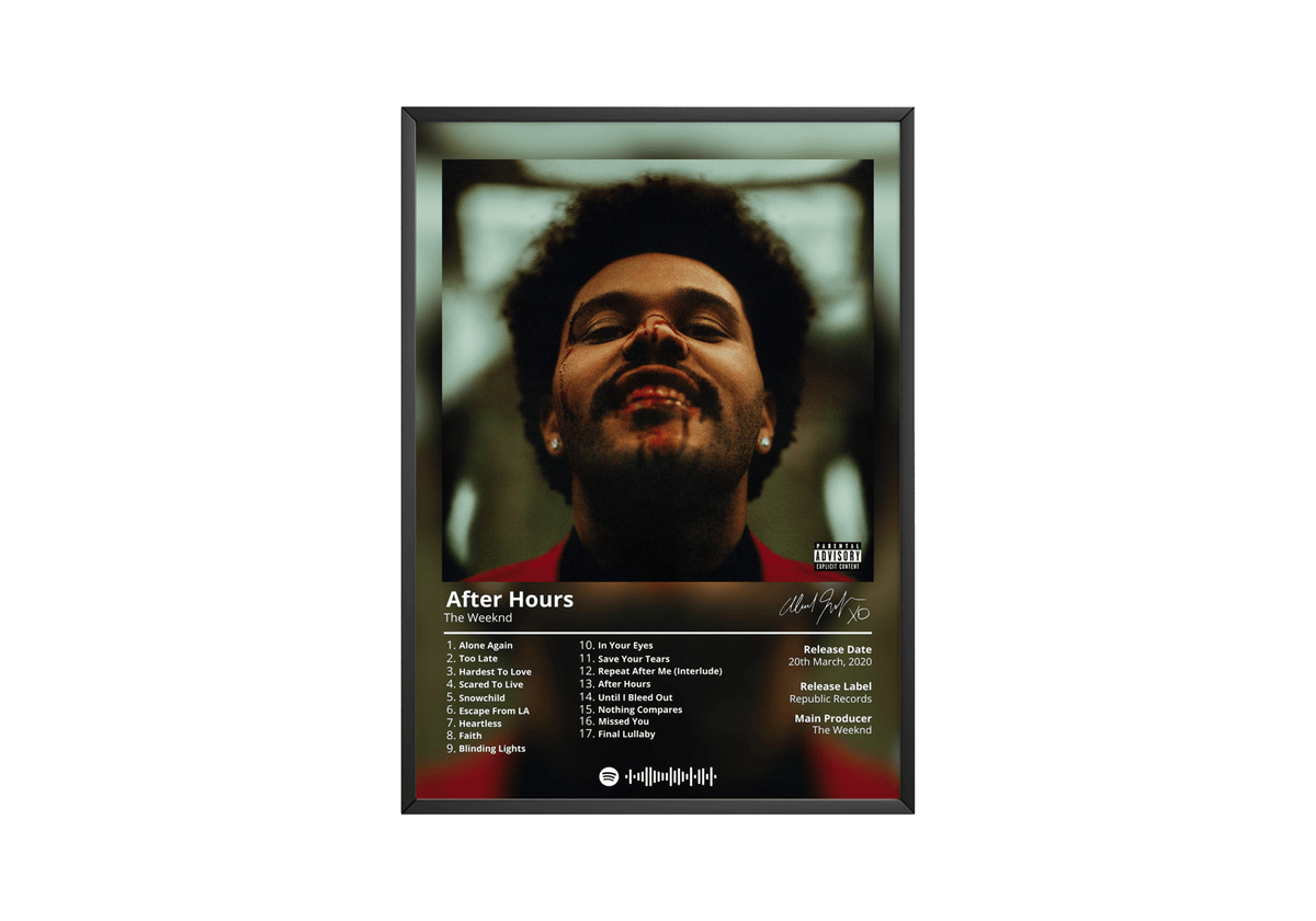 The Weeknd 'After Hours' Album Poster - Posters, Prints & Wall Art | HYPE Posters