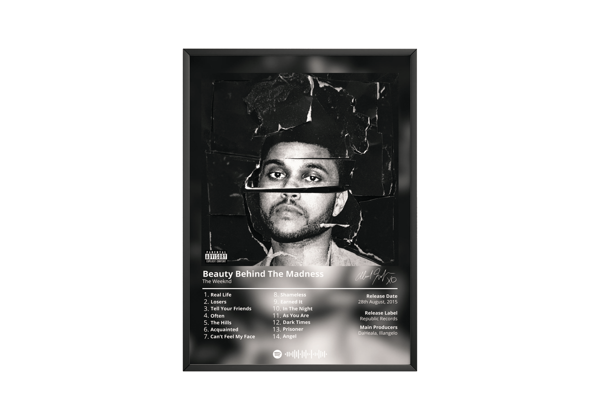 The Weeknd 'Beauty Behind The Madness' Album Poster - Posters, Prints & Wall Art | HYPE Posters