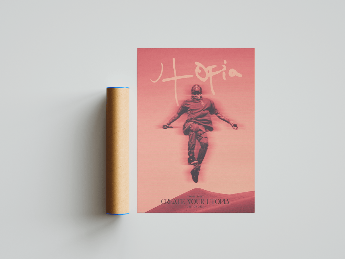 Travis Scott 'Utopia' Retrograde Poster - Posters, Prints & Wall Art | HYPE Posters