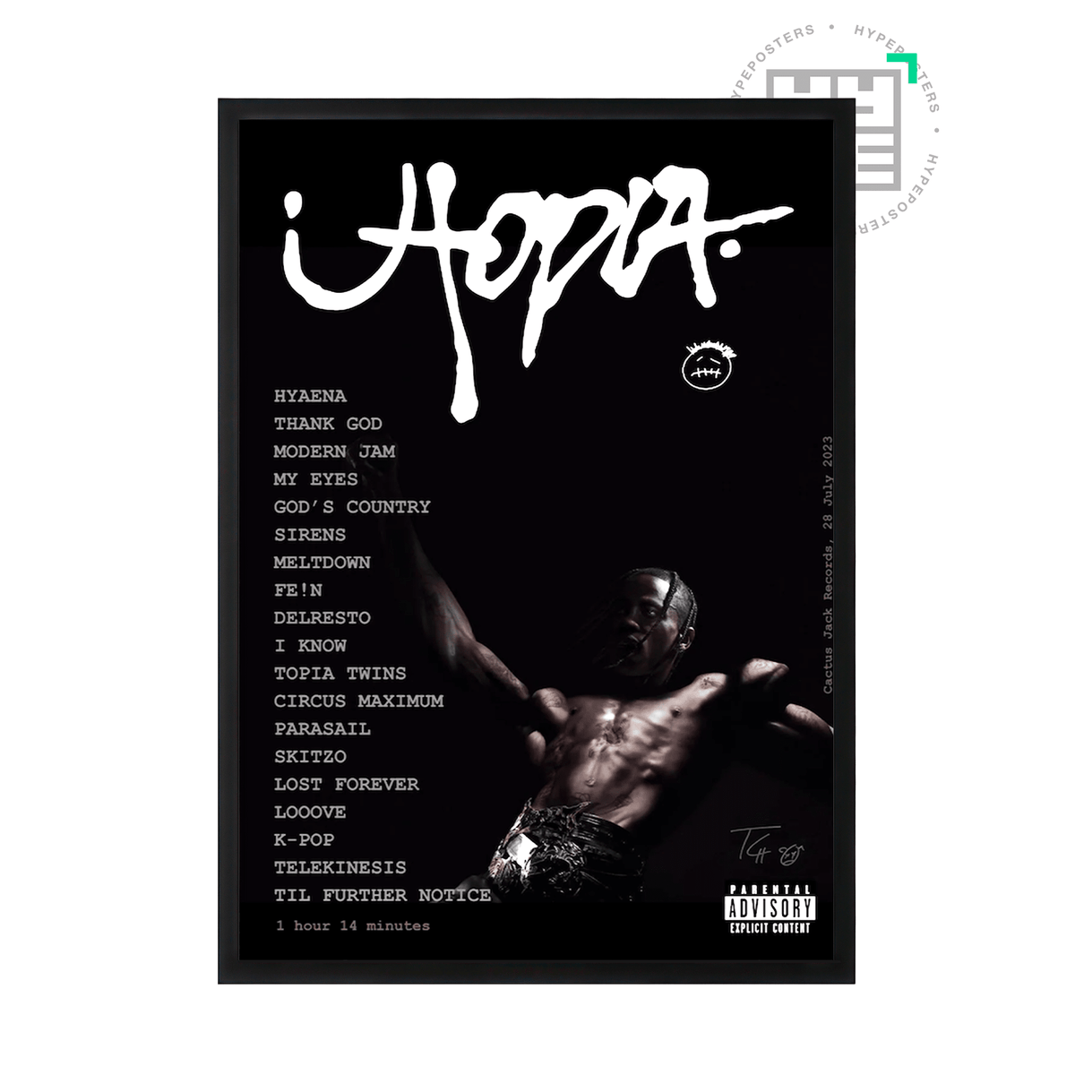 Travis Scott Utopia Tracklist Poster - Posters, Prints & Wall Art | HYPE Posters